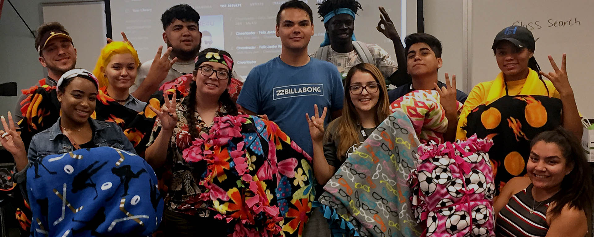 Bridging Success Early Start students making fleece blankets for Helen’s Hope Chest, Mesa, AZ. 